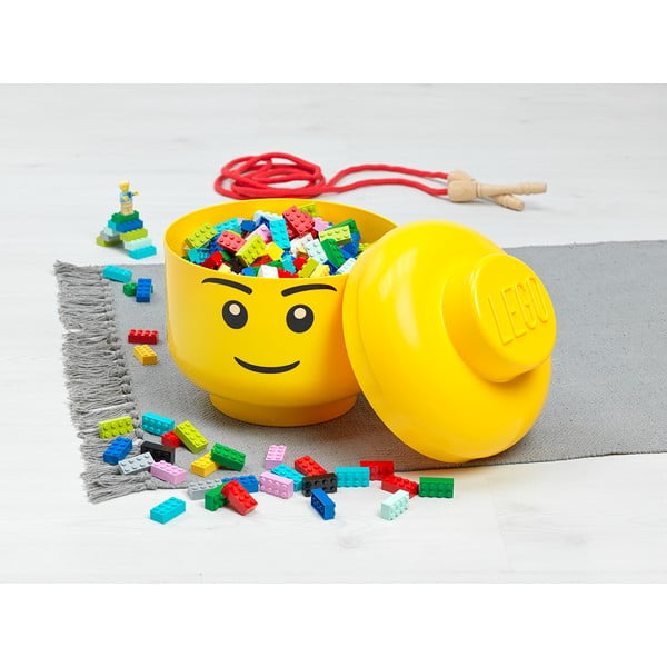 Rumena škatla za shranjevanje v obliki glave LEGO® Silly, ⌀ 16,3 cm-image-1