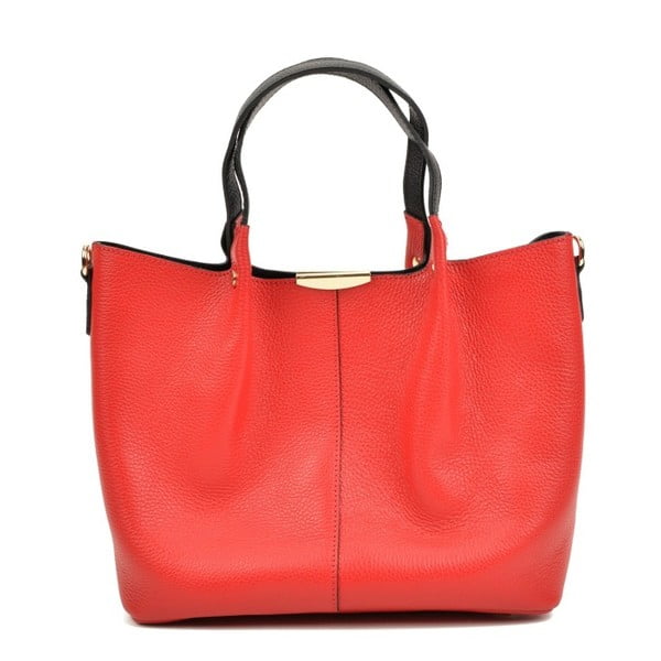 Rdeča usnjena torbica Carla Ferreri Missma