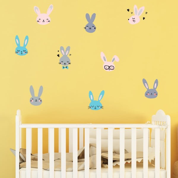 Ambiance Adorable Bunnies Wall Sticker Set
