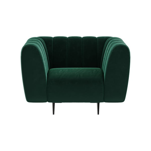Temno zelen žameten fotelj Ghado Shel-image-4