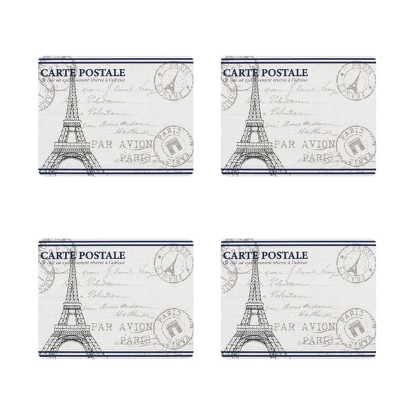 Komplet 4 podstavkov Paris Stamp