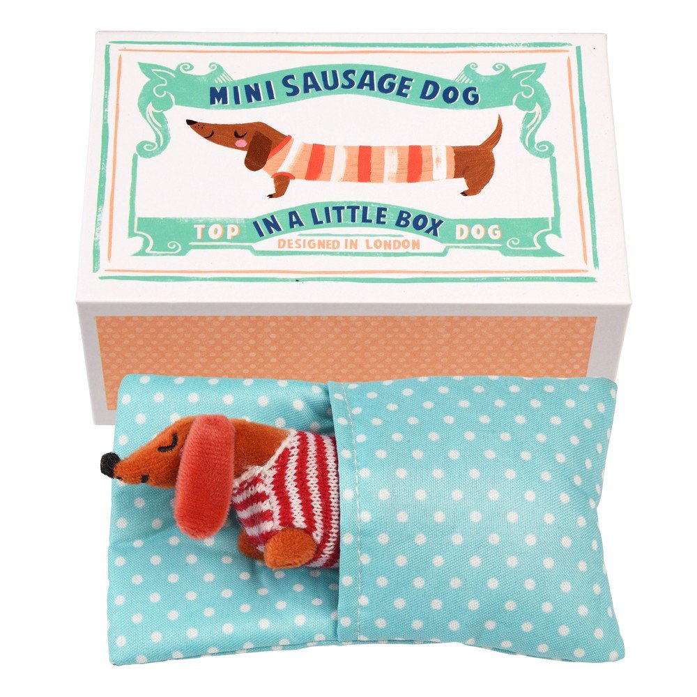 Plišasta igrača Mini Sausage Dog in a Little Box