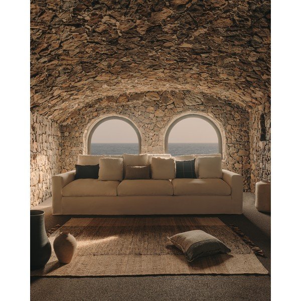 Bež obojestranska ročno tkana preproga iz jute 160x230 cm Sully – Kave Home-image-1