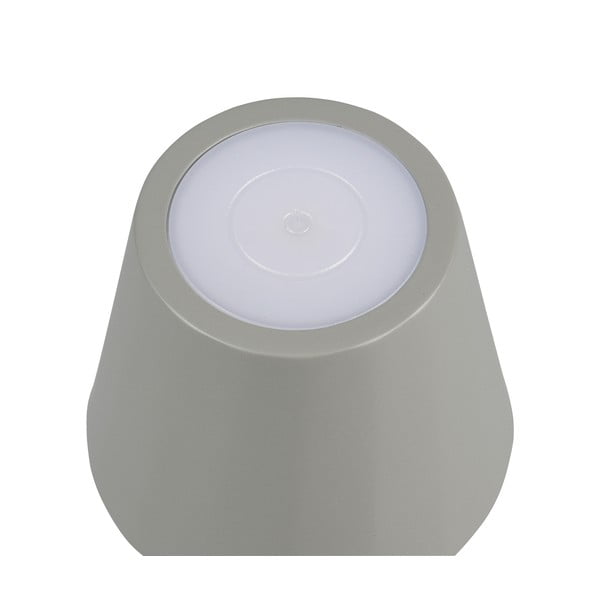 Siva LED namizna svetilka s kovinskim senčilom (višina 21 cm) Diaz – Trio-image-3