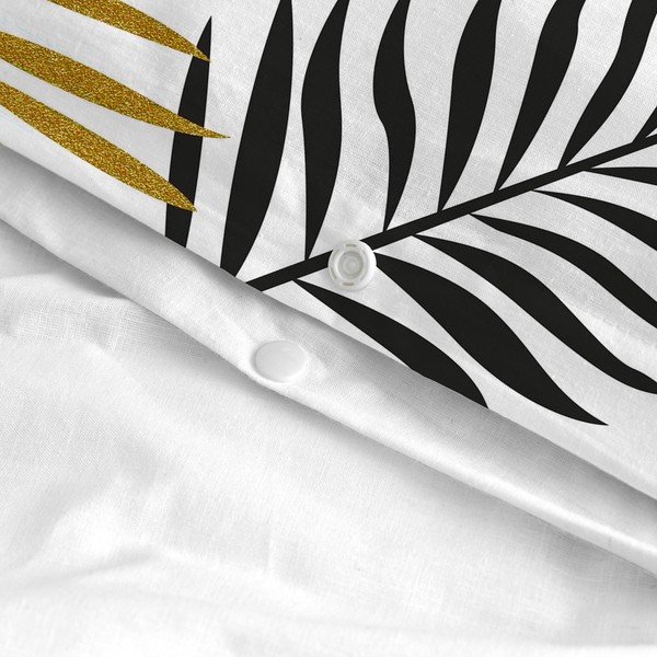 Bela enojna bombažna prevleka za odejo 140x200 cm Foliage – Blanc-image-3