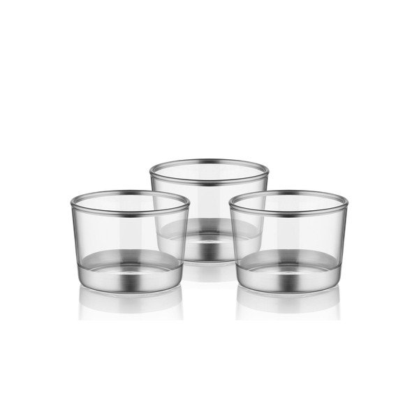 Komplet 3 kozarcev Mia Glam Silver, ⌀ 8 cm-image-1