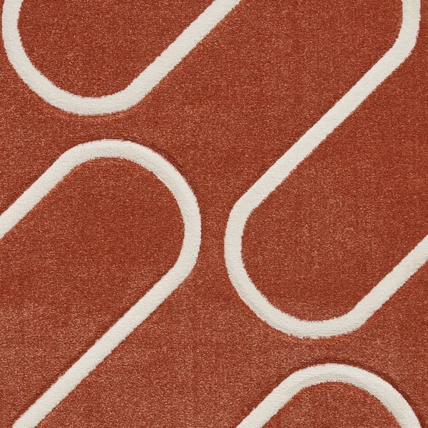 Opečnato oranžna preproga 120x170 cm Linear Curve – Catherine Lansfield-image-4
