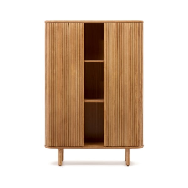 Omarica v jesenovem dekorju z drsnimi vrati v naravni barvi 110x160x40 cm Mailen – Kave Home