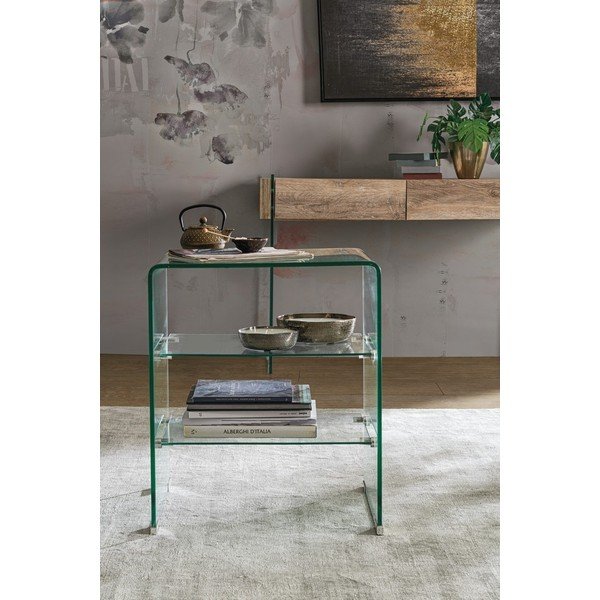 Steklena stranska mizica 40x50 cm Iride – Bizzotto-image-1