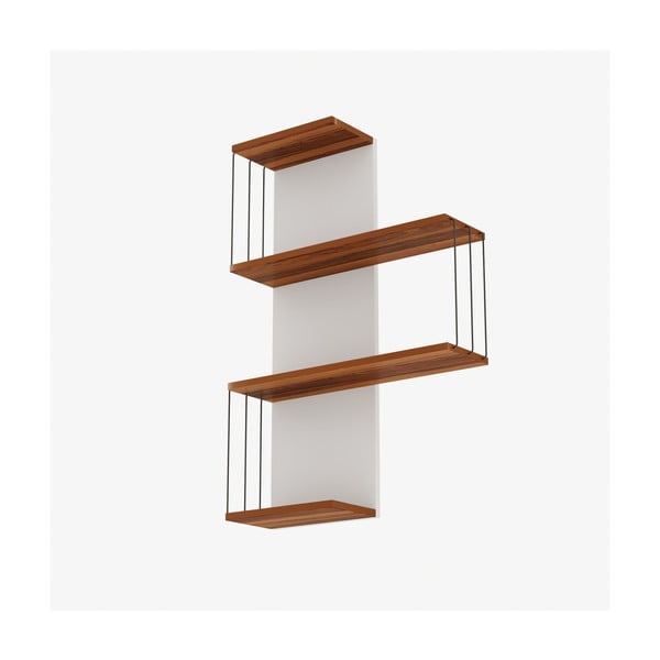 Bela/naravna večnivojska polica v borovem dekorju 64 cm Cambel – Kalune Design-image-3