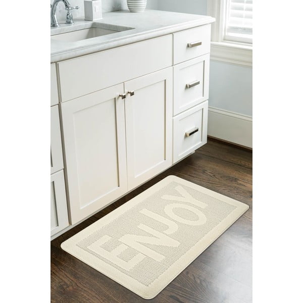 Kremno bela kopalniška preproga 60x100 cm Enjoy – Foutastic-image-1