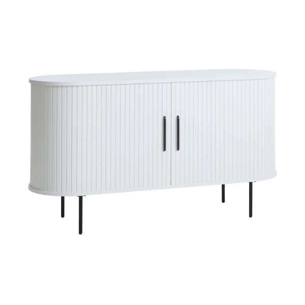 Bela komoda z drsnimi vrati 120x76x45 cm Nola – Unique Furniture-image-2