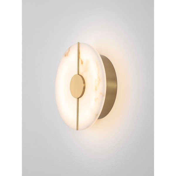 Kremno bela/medeninasta LED stenska svetilka v kamnitem dekorju Aider – Nova Luce-image-2