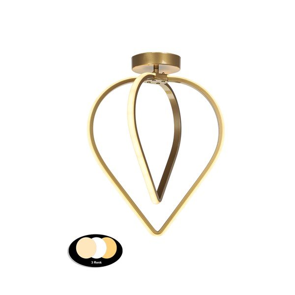Kovinska LED stropna svetilka v bronasti barvi Pars – Squid Lighting-image-2