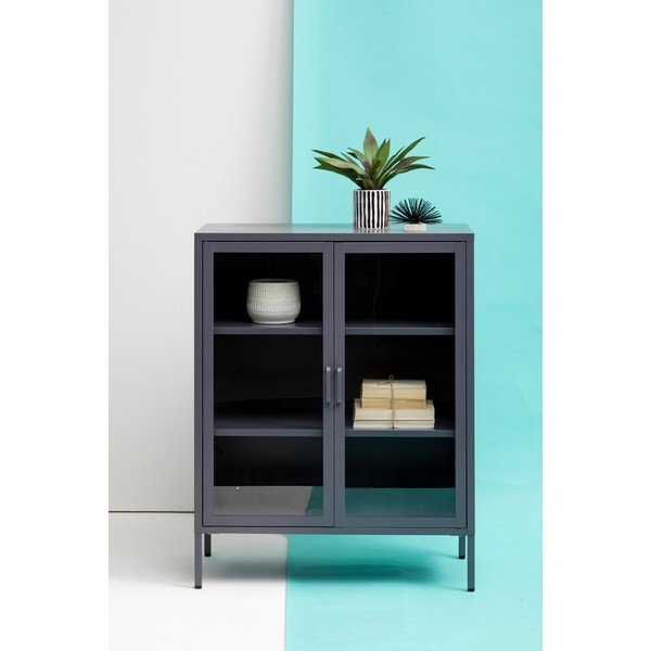 Siva jeklena vitrina 80x102x40 cm Acier – Premier Housewares-image-3