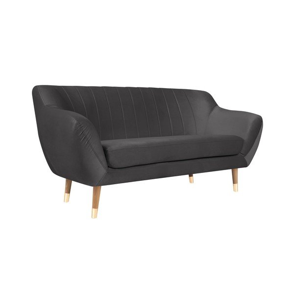 Siva žametna zofa Mazzini Sofas Benito, 158 cm-image-2