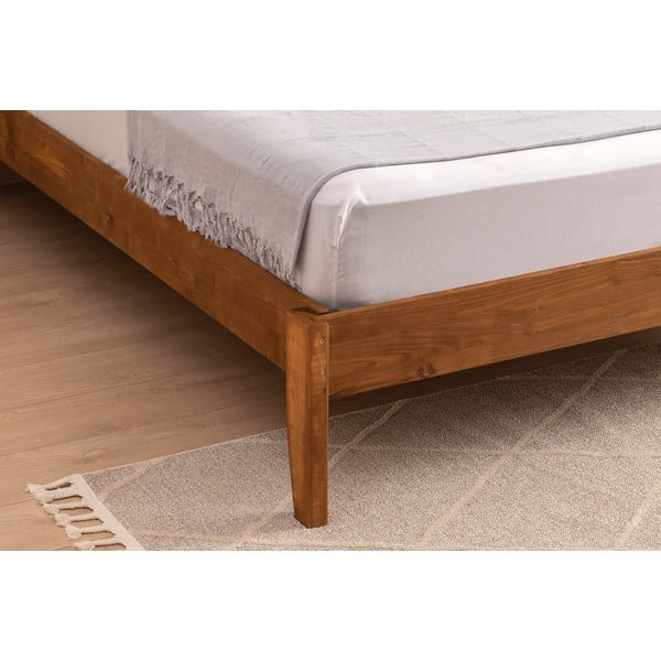 Postelja iz masivne smreke z letvenim dnom 90x200 cm v naravni barvi/temno rjava Venus – Kalune Design-image-4