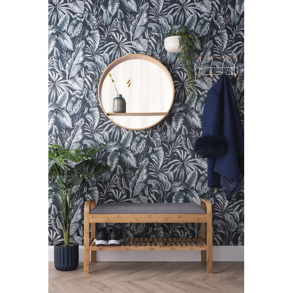 Stensko ogledalo s polico z lesenim okvirjem ø 61 cm Sheer - PT LIVING-image-1