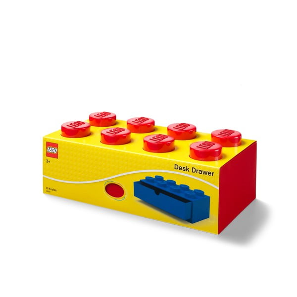 Rdeča škatla za pisalno mizo s predalom LEGO® , 31 x 16 cm-image-2