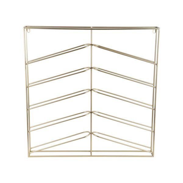 Stensko kovinsko držalo za vino v zlati barvi za 10 steklenic 67x66x7,5 cm Cuadro – PT LIVING