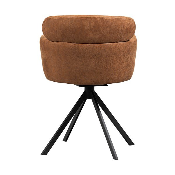 Oblazinjen jedilni stol z nasloni za roke v konjak rjavi barvi Fenne – WOOOD-image-2