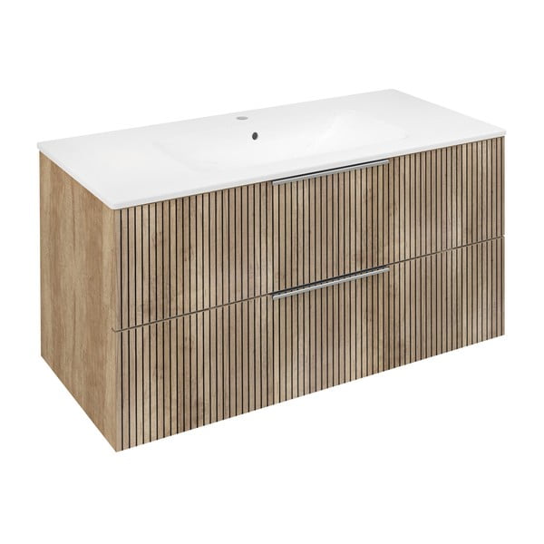 Stenska omarica brez umivalnika v hrastovem dekorju v naravni barvi 100x52 cm Cirasa – Sapho