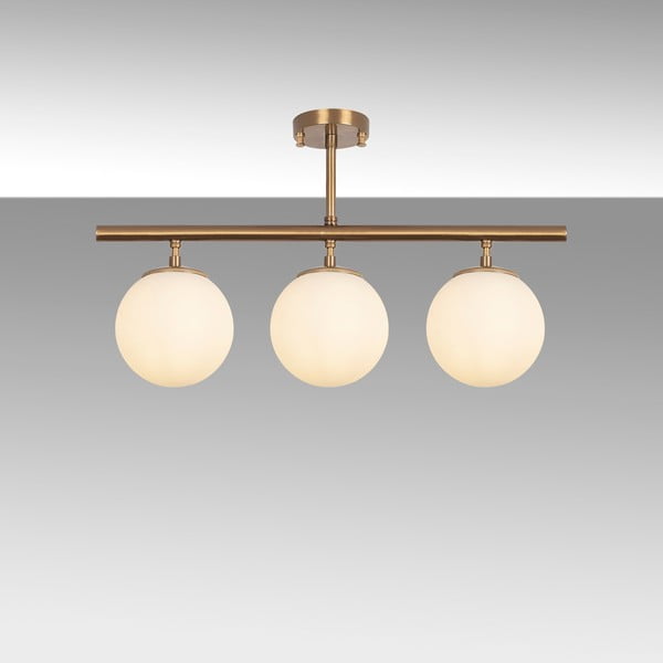 Stropna svetilka v bronasti barvi s steklenim senčilom ø 15 cm Atmaca – Opviq lights-image-4