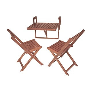 Komplet 2 stolov in viseče mize iz evkaliptusovega lesa ADDU Balcony Berkeley 