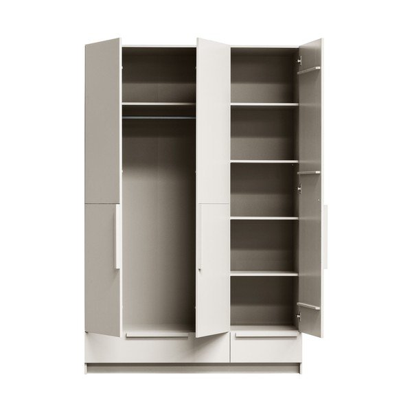 Kremno bela modularna garderobna omara iz masivnega bora 142x215 cm Pure – WOOOD-image-3