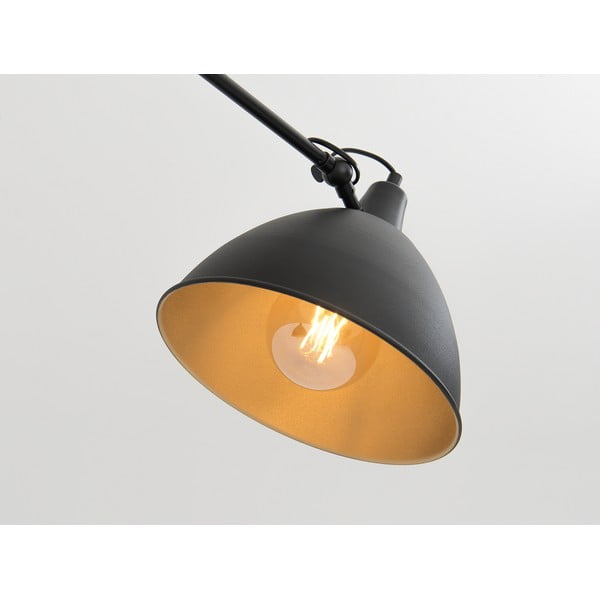 Črno-zlata viseča svetilka s kovinskim senčnikom 104x104 cm Coben - CustomForm-image-3