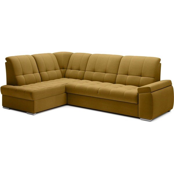 Rumena žametna raztegljiva/s prostorom za shranjevanje kotna sedežna garnitura (levi kot/v obliki črke L) Sado – ELTAP-image-2