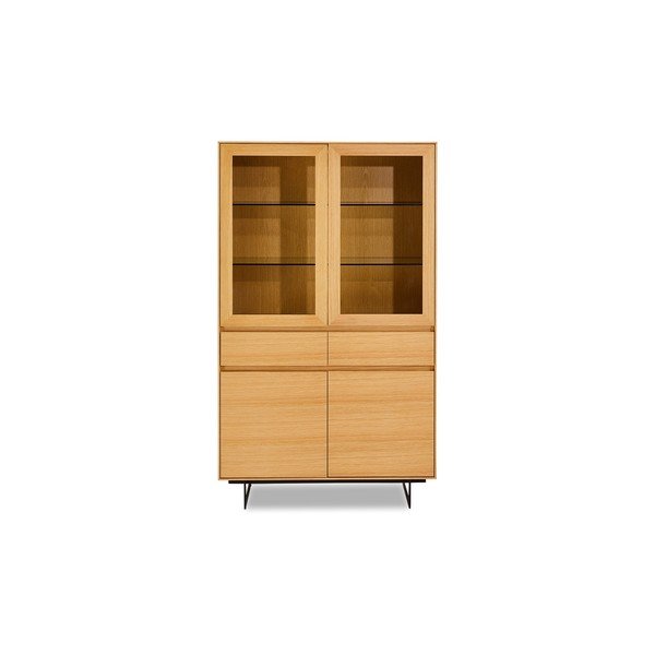 Rjava vitrina iz hrastovega lesa Furnhouse Tokio-image-2