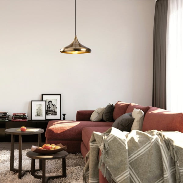 Viseča svetilka v zlati barvi s kovinskim senčilom ø 35 cm Nile – Opviq lights-image-1