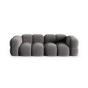 Siva žametna sedežna garnitura 250 cm Loretto – Cosmopolitan Design