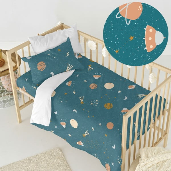Bombažna otroška posteljnina za otroško posteljico 100x120 cm Mini universe – Happy Friday