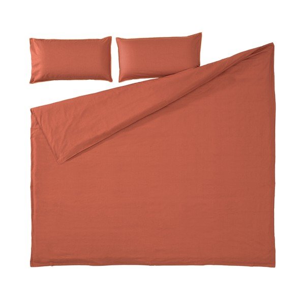 Oranžno-rjava posteljnina iz organskega bombaža z rjuho Kave Home Ibelis, 220 x 240 cm-image-2