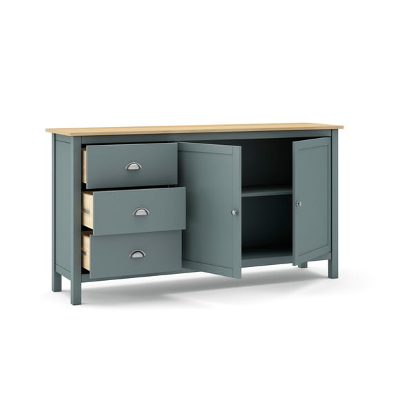 Prašno zelena komoda iz masivnega bora 150x80x40 cm Misti – Marckeric-image-4