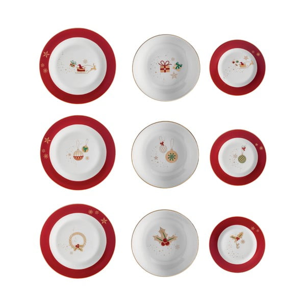 18-delni porcelanast jedilni set z božičnim motivom Brandani Alleluia