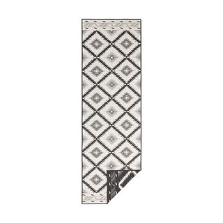 Črno-krem zunanja preproga NORTHRUGS Malibu, 80 x 350 cm