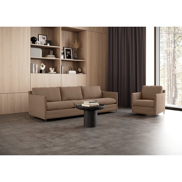 Rjava sedežna garnitura 248 cm Petito – Furninova -image-1