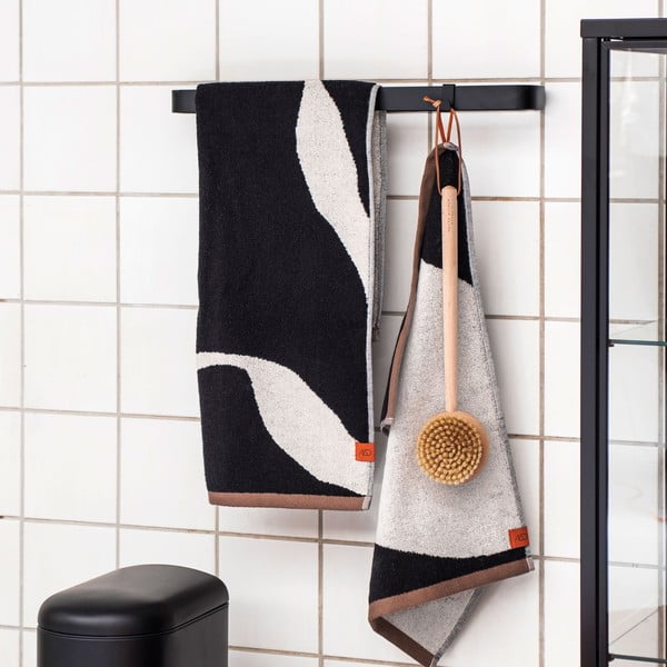 Črne/bele brisače iz organskega bombaža v kompletu 2 ks 50x90 cm Nova Arte – Mette Ditmer Denmark-image-1