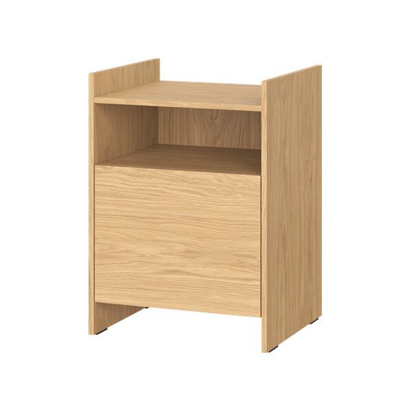 Nočna omarica v hrastovem dekorju s policami v naravni barvi Toopt – noo.ma