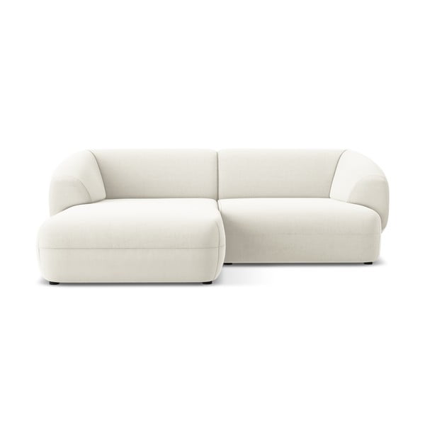 Bela žametna kotna sedežna garnitura (levi kot) Moana – Makamii