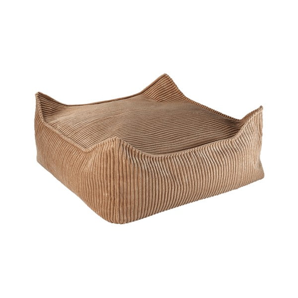 Rjava otroška vreča za sedenje iz rebrastega žameta Square – Wigiwama