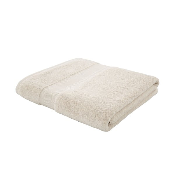 Kremno bela bombažna brisača z mešanico svile 100x150 cm - Bianca