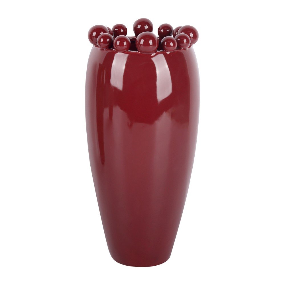 Bordo rdeča keramična vaza (višina 30 cm) Cadiz Dotty