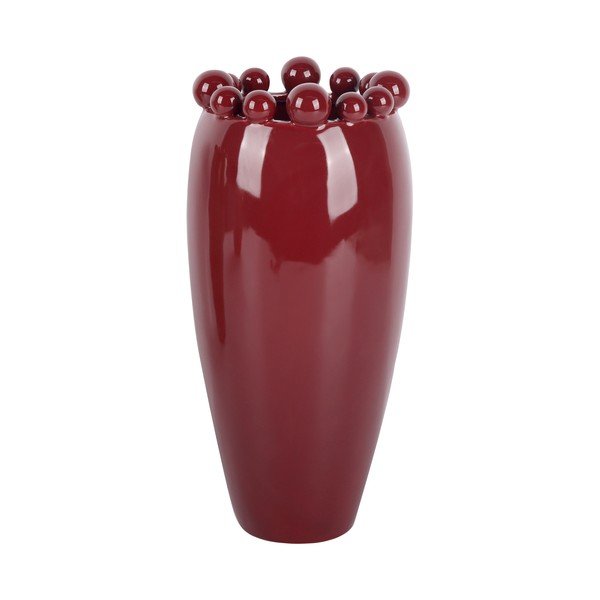Bordo rdeča keramična vaza (višina 30 cm) Cadiz Dotty – PT LIVING