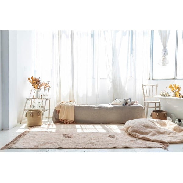 Kremno bela pralna ročno tkana bombažna otroška preproga 140x200 cm Pine Forest – Lorena Canals-image-1