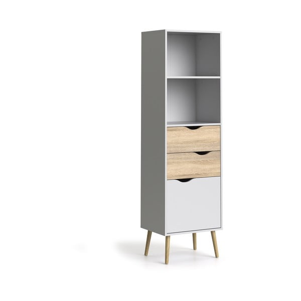 Bela knjižna omara Tvilum Oslo, 50 x 171 cm-image-2