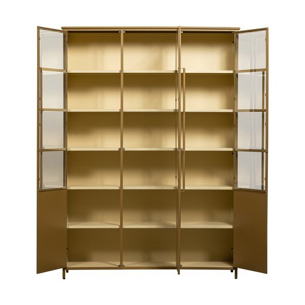 Gorčično rumena kovinska vitrina 140x200x44 cm Exhibit – WOOOD-image-4